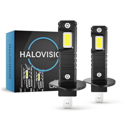 HaloVision Turbo LED Koplampen H1 Compact – 150W 30000Lm 6000K Helder Wit – Canbus Plug en Play Dimlicht Grootlicht LED Set van 2 Autolampen - VCTparts.nl