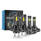 HaloVision HaloVision Turbo LED Mist Licht + Koplampen H7 + HB4 – 25W 30000Lm 6000K Helder Wit – Canbus Plug en Play Dimlicht + Mistlicht LED Set van 4 Autolampen Combideal 1