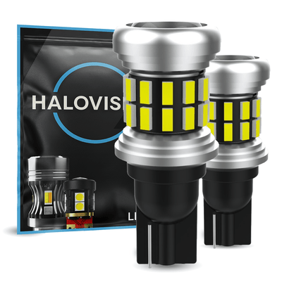 HaloVision Turbo LED T15 W16W 6000K Kaltweiß 6W – Canbus Plug & Play Rückfahrlicht Tagfahrlicht Positionslicht Dritte Bremsleuchte und Kofferraumbeleuchtung LED Set mit 2 Autolampen