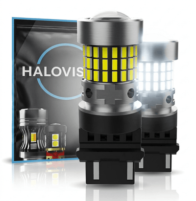 HaloVision Turbo LED T20 7440 6000K Hellweiß 6W – Canbus Plug & Play Standlicht Tagfahrlicht Rückfahrlicht LED 2er Set Autobirnen