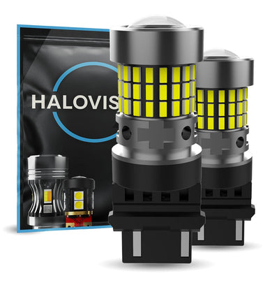 HaloVision Turbo LED T20 7443 Amber Orange 6W – Canbus Plug & Play Blinker Blinkleuchte LED Set aus 2 Autolampen