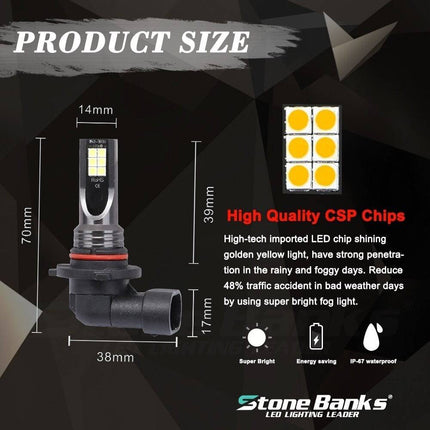 VCTparts HB4 9006 led Mistlicht 3000K - Mistlampen (set) [Fog Lights] NORGOS 4