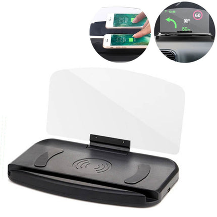 VCTparts HUD Head - up Display met Draadloze Oplader Mobiele Telefoonhouder GPS - navigatie Autosnelheidsprojector Autotelefoonstandaard Spiegeling NORGOS 1