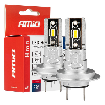 AMiO Dimlicht LED H7 Mini 6500k Wit (set)  [Witte koplampen - Witte Dimlichten] - VCTparts.nl