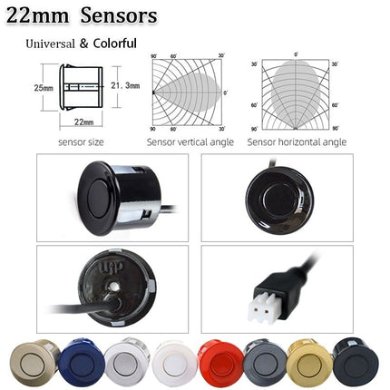 VCTparts Inbouw Parkeersensoren Bumper Sensoren met Alarm Pieper zwart (4 stuks) [Parkeerhulp - Achteruitrij Sensor] NORGOS 5