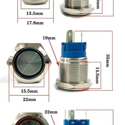 VCTparts Inbouw Schakelaar 12V Drukknop - Cirkel voor Elektrische Accessoires NORGOS 2