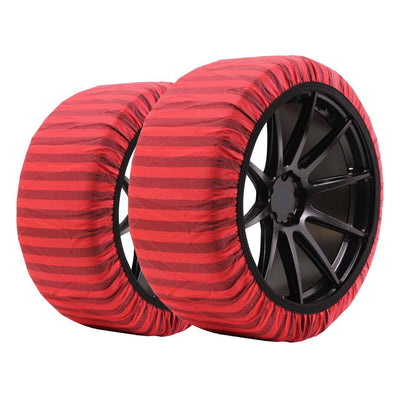 ISSE Textile Snow Chains Classic Red Striped 66 L 2 Teile (Set)