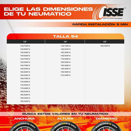 Isse Textiel sneeuwkettingen Super Wit-Oranje 54 XS 2 stuks (set) - VCTparts.nl