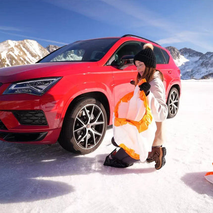 Isse Textiel sneeuwkettingen Super Wit-Oranje 74 XXL 2 stuks (set) - VCTparts.nl