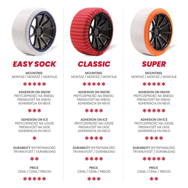 Isse Textiel sneeuwkettingen Easysock Wit L 2 stuks (set) - VCTparts.nl