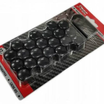 J-TEC Wielbout Wielmoer 17mm Doppen Beschermende Afdekkapjes Zwart 20 stuks (set) - VCTparts.nl