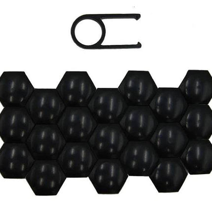J-TEC Wielbout Wielmoer 17mm Doppen Beschermende Afdekkapjes Zwart 20 stuks (set) - VCTparts.nl
