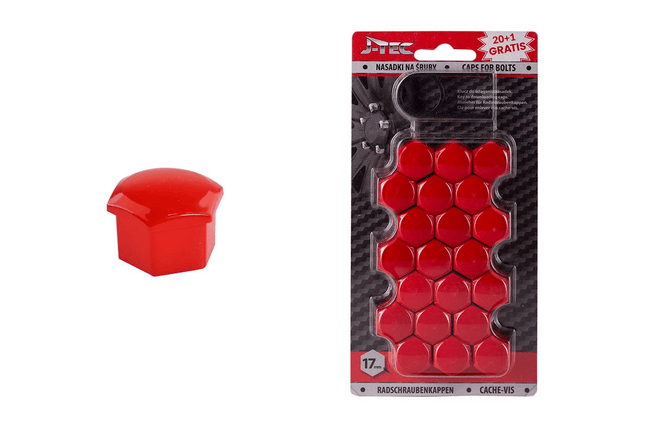 J - TEC J - TEC Wielbout Wielmoer 17mm Doppen Beschermende Afdekkapjes Rood 20 stuks (set) AMiO 4