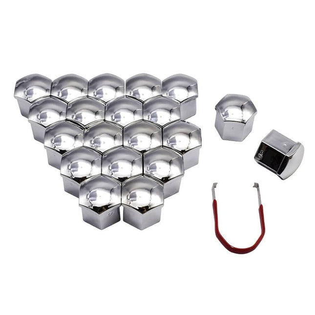 J - TEC Wielbout Wielmoer 17mm Doppen Beschermende Afdekkapjes Zilver 20 stuks (set) - VCTparts.nl