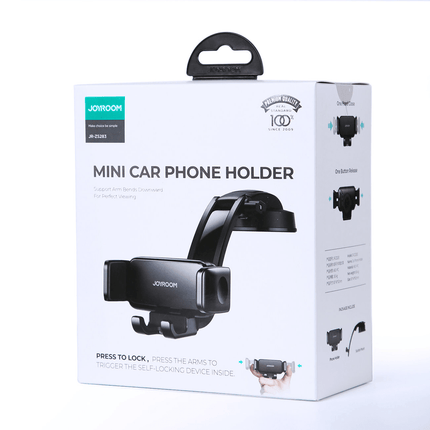 Joyroom Joyroom Auto Mechanische Gravity Telefoonhouder met Verstelbare Arm voor Dashboard en Voorruit Zwart Hurtel 5