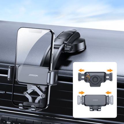 Joyroom Joyroom Auto Mechanische Gravity Telefoonhouder met Verstelbare Arm voor Dashboard en Voorruit Zwart Hurtel 7