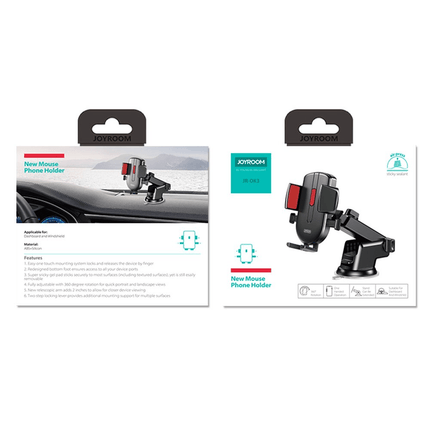 Joyroom Joyroom Auto Telefoonhouder met Telescopisch Uitschuifbare Arm voor Voorruit en Dashboard Zwart Hurtel 7