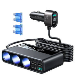 Joyroom Joyroom Autolader met Sigarettenaansteker Splitter 154W - 3x 12V Aansluiting 4x USB A en USB C Snellader Hurtel 1