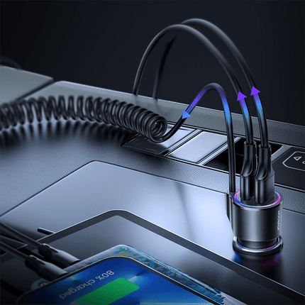 Joyroom Joyroom Autolader Oplader Lightning & USB - A Snellader - 17W (1.5m) [Triple Fast Car Charger] Hurtel 9
