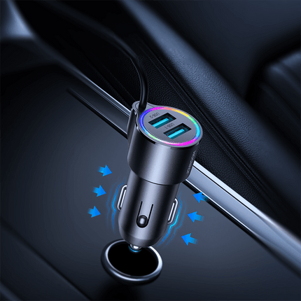 Joyroom Joyroom Autolader Oplader Lightning & USB - A Snellader - 17W (1.5m) [Triple Fast Car Charger] Hurtel 7