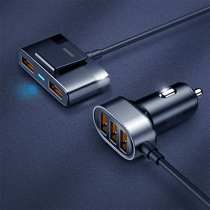 Joyroom Autolader Oplader Snellader 5x USB - A 6.2A (1.5m) [5x QC Fast Car Charger] - VCTparts.nl