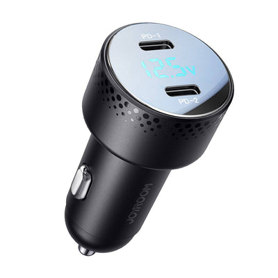 Joyroom Car Ladegerät Snell Chart 2x USB-C 70W mit LED-Display schwarz