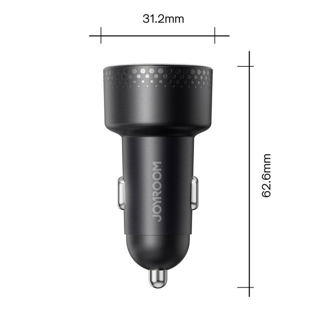 Joyroom Autolader Snellader 2x USB - C 70W met LED Display Zwart - VCTparts.nl