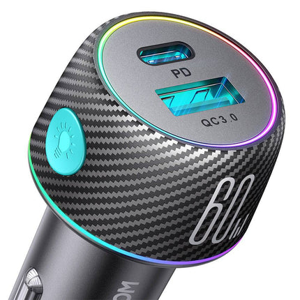 Joyroom Joyroom Autolader Snellader USB - A & USB - C 60W Zwart Hurtel 10