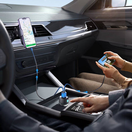 Joyroom Joyroom Autolader Snellader USB - A & USB - C 60W Zwart Hurtel 7