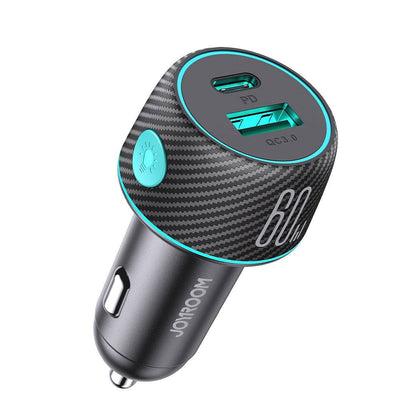 Joyroom Car Ladegerät Snell Ladegerät USB-A & USB-C 60W Schwarz