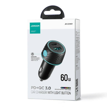 Joyroom Joyroom Autolader Snellader USB - A & USB - C 60W Zwart Hurtel 5