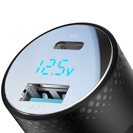 Joyroom Joyroom Autolader Snellader USB - C & USB - A 53W met LED Display Zwart Hurtel 8