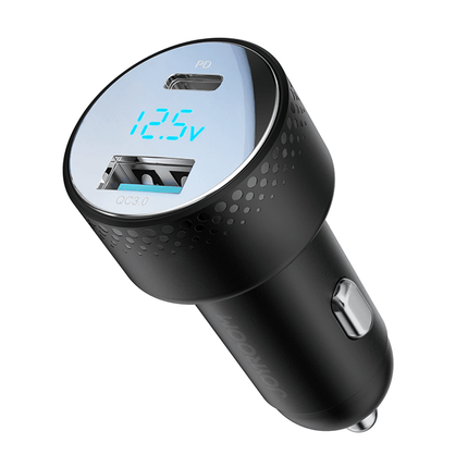Joyroom Joyroom Autolader Snellader USB - C & USB - A 53W met LED Display Zwart Hurtel 9