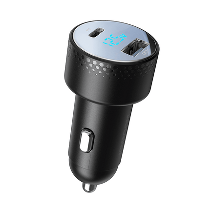 Joyroom Joyroom Autolader Snellader USB - C & USB - A 53W met LED Display Zwart Hurtel 6