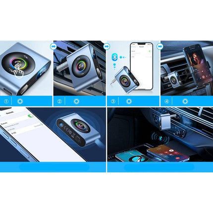 Joyroom Joyroom Bluetooth AUX Zender Bluetooth 5.3 (zender/ontvanger) voor Auto Grijs Hurtel 8