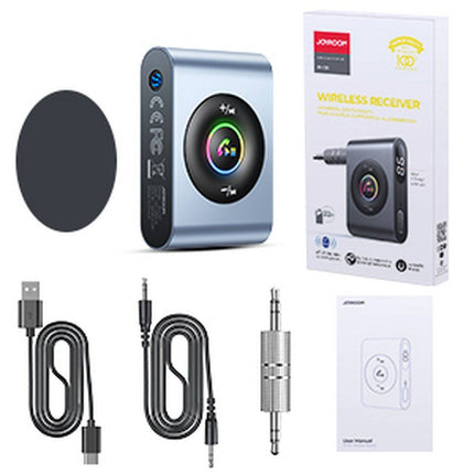Joyroom Joyroom Bluetooth AUX Zender Bluetooth 5.3 (zender/ontvanger) voor Auto Grijs Hurtel 5