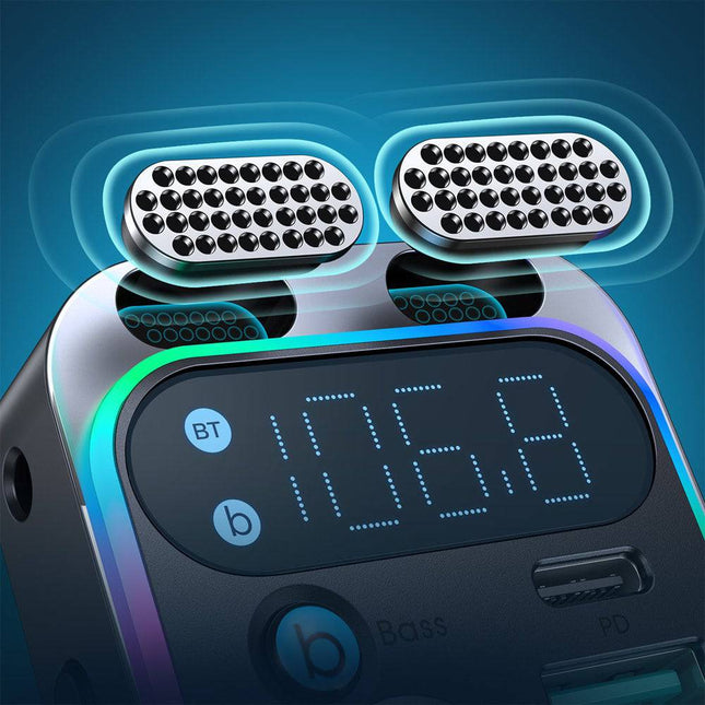 Joyroom Bluetooth Muziek FM Transmitter Handsfree Bellen met BassBooster USB - C & 2x USB - A Lader Zwart - VCTparts.nl
