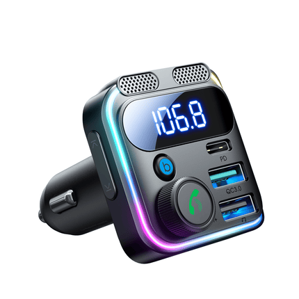 Joyroom Joyroom Bluetooth Muziek FM Transmitter Pro Handsfree Bellen met BassBooster USB - C & 2x USB - A Lader Zwart Hurtel 10