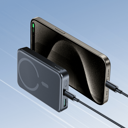 Joyroom JR - W020 20W 10000mAh MagSafe Power Bank + USB - C Kabel - Zwart - VCTparts.nl