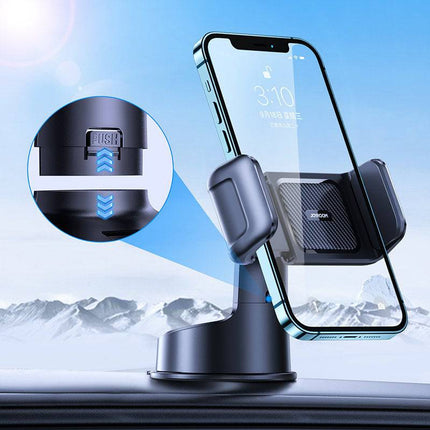 Joyroom Joyroom Mechanische Auto Telefoonhouder voor Dashboard en Voorruit Zwart Hurtel 7