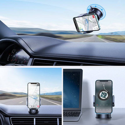 Joyroom Joyroom Mechanische Auto Telefoonhouder voor Dashboard en Voorruit Zwart Hurtel 2