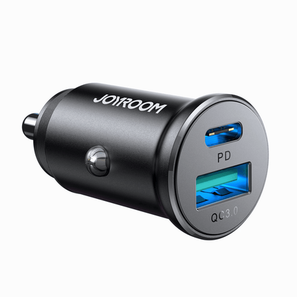 Joyroom Joyroom Mini Autolader Dubbele Snellader USB - C & USB - A 30W Zwart Hurtel 1