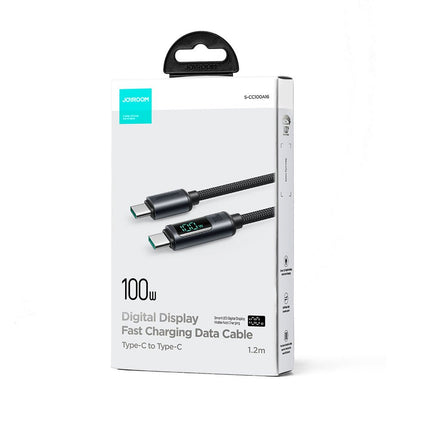 Joyroom Joyroom Prism Series A16 USB - C naar USB - C Kabel 100W - met LED Display voor Snelladen en Dataoverdracht Zwart 1,2m Oplaadsnoer Hurtel 9