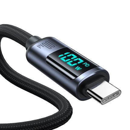 Joyroom Joyroom Prism Series A16 USB - C naar USB - C Kabel 100W - met LED Display voor Snelladen en Dataoverdracht Zwart 1,2m Oplaadsnoer Hurtel 8