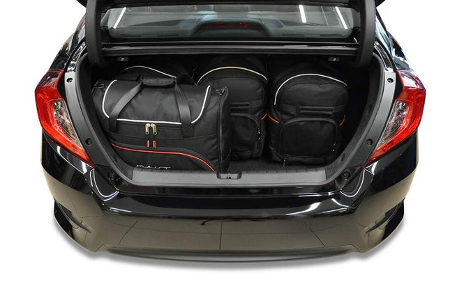 Kjust Kjust Reistassenset voor Honda Civic Sedan 2018-2022 - Set van 5 Tassen met 3 Roltassen en 2 Vliegtuigtassen Harvest Automotive 2