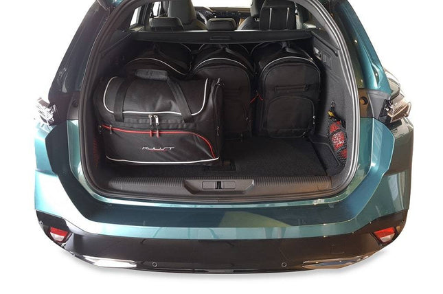 Kjust Kjust Reistassenset voor Peugeot 308 SW stationwagen vanaf 2021 - Set van 5 Tassen met 3 Roltassen en 2 Vliegtuigtassen Harvest Automotive 2