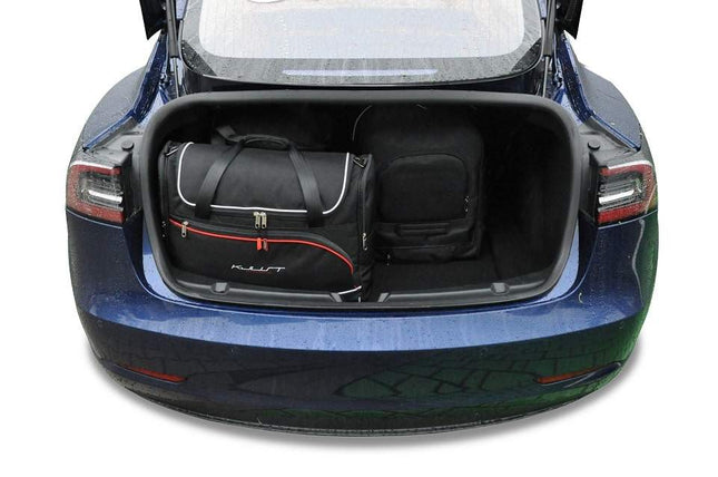 Kjust Kjust Reistassenset voor Tesla Model 3 2016-2023 - Set van 5 Tassen met 2 Roltassen 1 Sporttas en 2 Vliegtuigtassen Harvest Automotive 2
