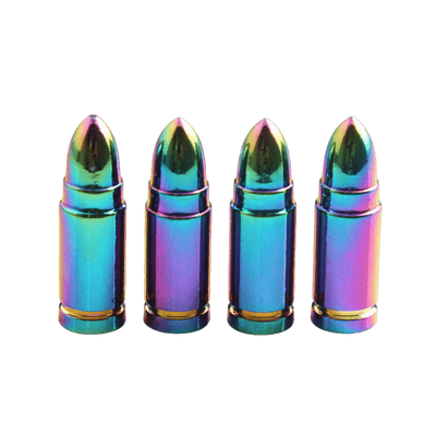 Bullet -Shaped Car Ventil Caps Bullets Universal - Aluminium Multicolor (Set 4 Teile)