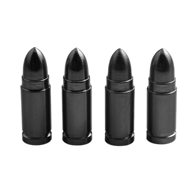 Bullet -Shaped Car Ventil Caps Bullets Universal - Aluminiumschwarz (Set 4 Teile)