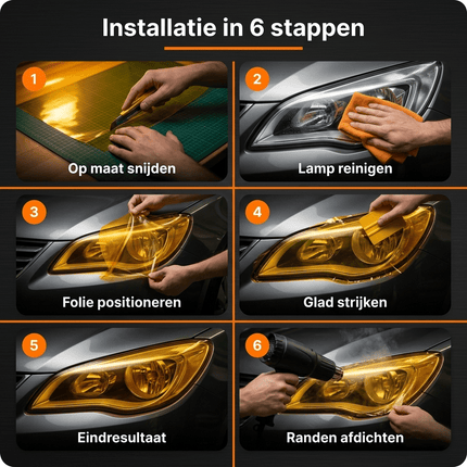 Koplamp en Mistlicht Folie Geel 30 x 60cm - Smoke Tint Vinyl Wrap voor Autolampen met Hoge Lichtdoorlatendheid en Bescherming - VCTparts.nl